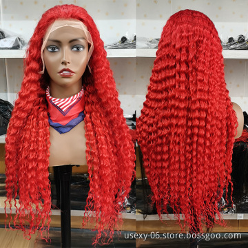 Curly Wigs Human Hair Lace Front Brazilian Lace Wig 100% Virgin Human Hair 613 Blonde Red Transparent HD Lace Frontal Wigs